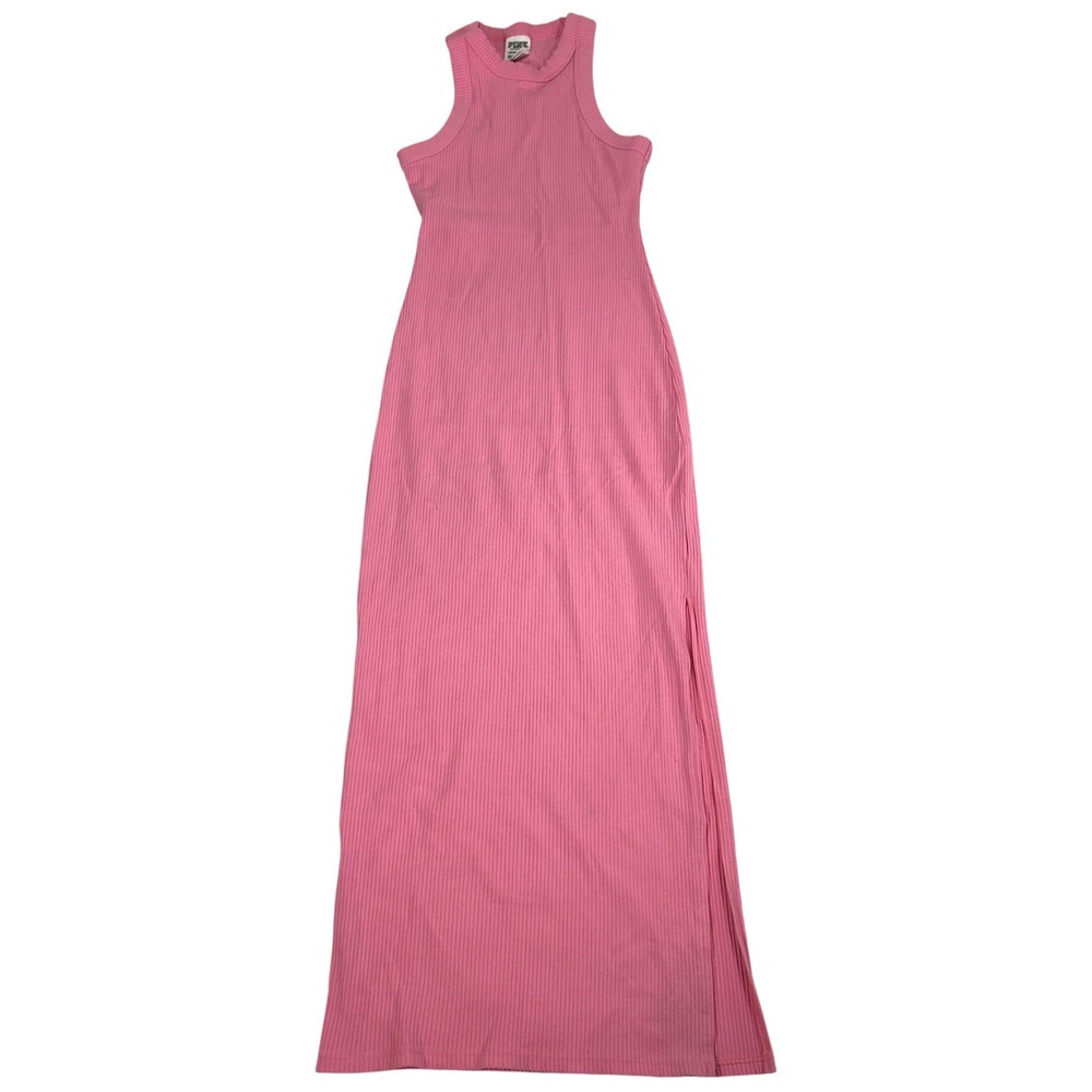PINK Victoria's Secret Ribbed Maxi Dress Pink Side‎ Slit XS